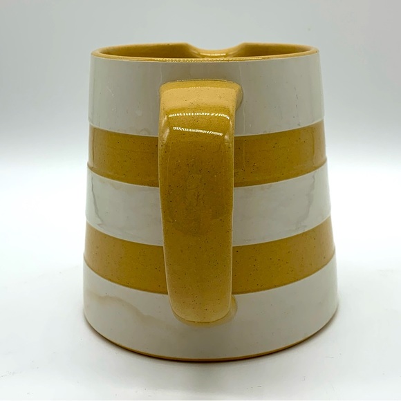 TG Green Cornishware Gold Yellow White Banded Jug Pitcher Judith Onions 4.5” HTF - Picture 2 of 11